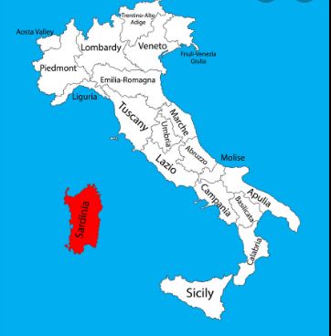 Sardinia Map Italy