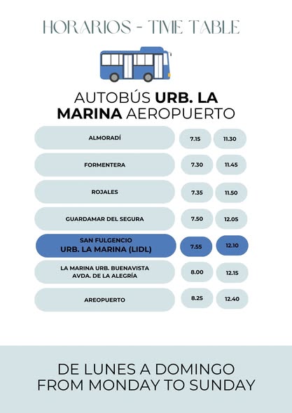Airport Bus Times 6th Feb 2026